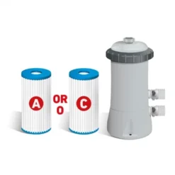 Intex Greywood Prism Frame 12 Foot X 30 Inch Round Above Ground Outdoor Swimming Pool With 530 GPH Filter Pump, Grey Woodgrain Design -Intex GUEST fb7867c3 b5c1 42e1 9e9d 50512061c4ef